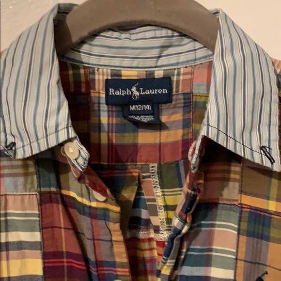 Ralph Lauren Madras boys shirt size M (12/14) - Picture 2 of 4